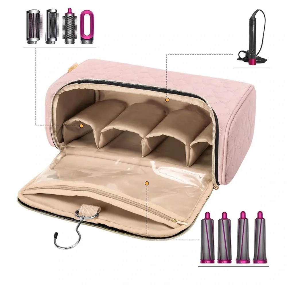Blush Pink Hanging Travel Toiletry & Hair Tool Organizer